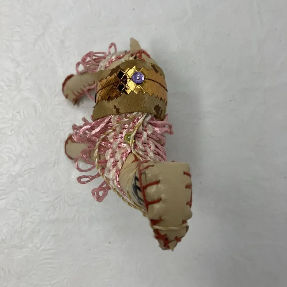 Arabian Folk Art Hand Sewn Stuffed Leather CAMEL Vintage 1960s 70s 6”